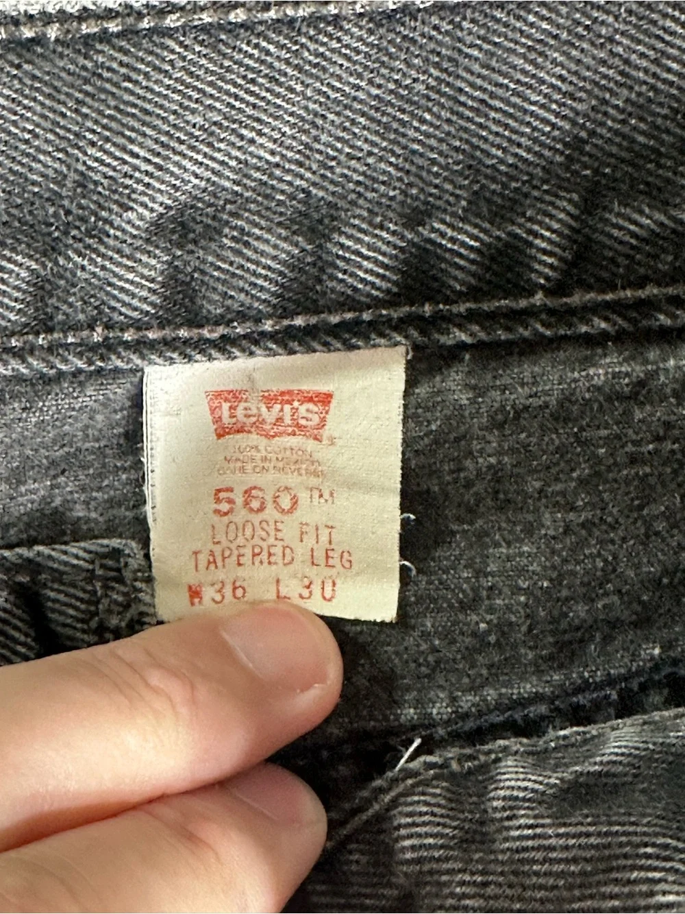 Vintage Levis 560 (1999) Black Men’s Denim Jeans 36X30